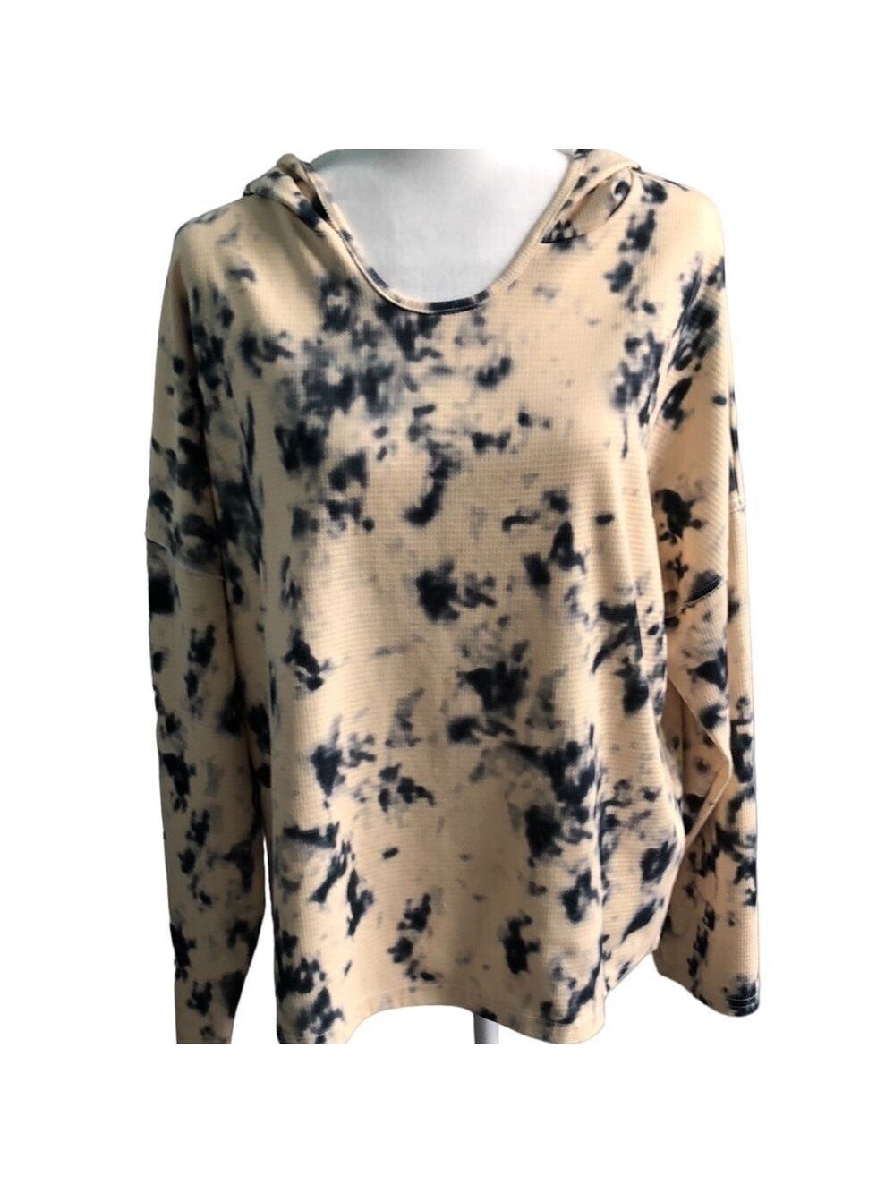 Cellabie Yellow & Blue Tie Dye High Low Hoodie Size XL